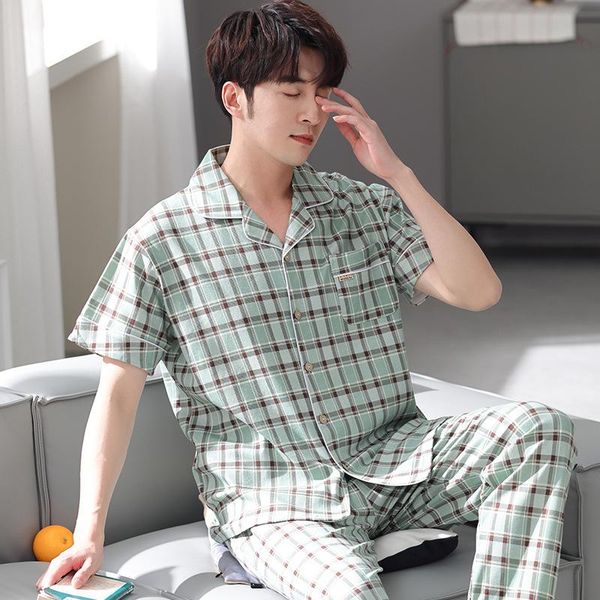 men's sleepwear plaid lapel pajamas suit men nightgown 2pcs nightwear male pijamas lounge cotton intimate lingerie home clothing, Black;brown
men's sleepwear plaid lapel pajamas suit men nightgown 2pcs nightwear male pijamas lounge cotton intimate lingerie home clothing, Black;brown
