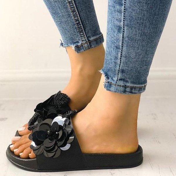slippers women summer sandals flats shoes woman slides shiny beads bowties open toe sandalias mujer sapato feminino d730, Black
slippers women summer sandals flats shoes woman slides shiny beads bowties open toe sandalias mujer sapato feminino d730, Black