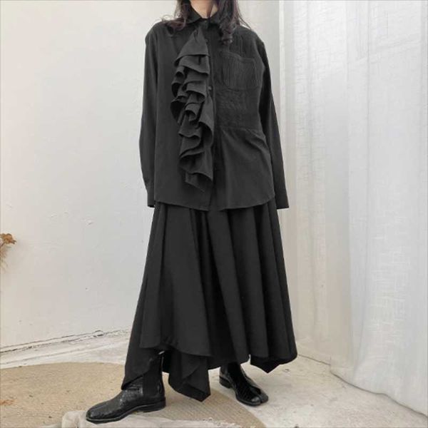 women's blouses & shirts autumn laminated louver design feeling irregular large flounces square collar solid color loose long sleeve sh, White
women's blouses & shirts autumn laminated louver design feeling irregular large flounces square collar solid color loose long sleeve sh, White