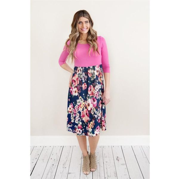 maternity dresses europe summer clothes pregnant women dress floral printed seven point sleeves splicing slim, White
maternity dresses europe summer clothes pregnant women dress floral printed seven point sleeves splicing slim, White