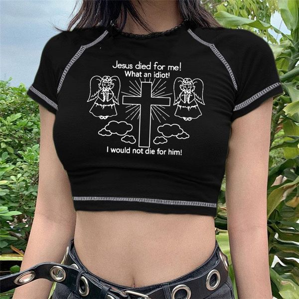 women's t-shirt kawaii crop jesus died for me i would not die printing solid cottom y2k tshirts anime clothes vintage gothic, White
women's t-shirt kawaii crop jesus died for me i would not die printing solid cottom y2k tshirts anime clothes vintage gothic, White