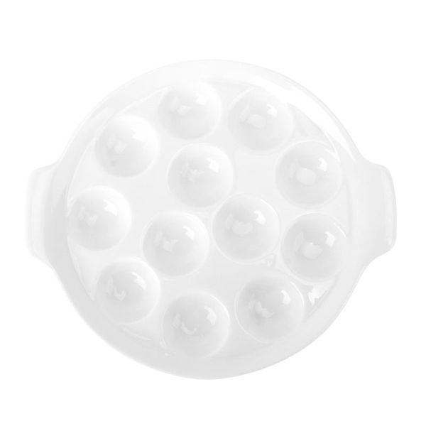 dishes & plates 1pc escargots baking plate dish ceramic snail storage (white)