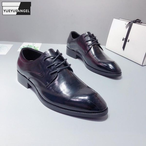 spring office mens formal dress shoes british style cow leather pointed toe derby business casual genuine, Black
spring office mens formal dress shoes british style cow leather pointed toe derby business casual genuine, Black
