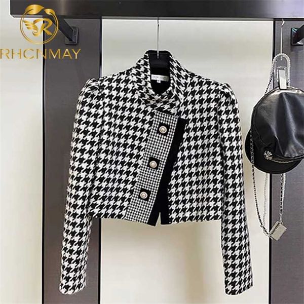 luxury brand tweed thousand bird lattice coat ladies elegant fall winter fashion leisure short woolen jacket female 211014, Black;brown 
luxury brand tweed thousand bird lattice coat ladies elegant fall winter fashion leisure short woolen jacket female 211014, Black;brown