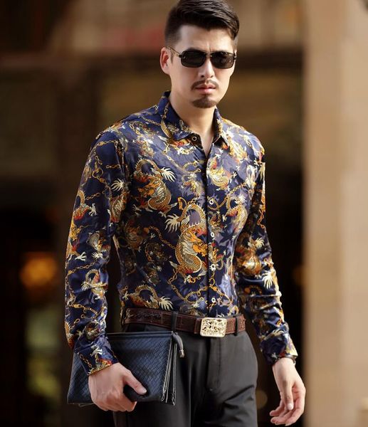 men's casual shirts silk mens velvet warm winter shirt thick fleece lining thermal dragon tattoo design business, White;black
men's casual shirts silk mens velvet warm winter shirt thick fleece lining thermal dragon tattoo design business, White;black