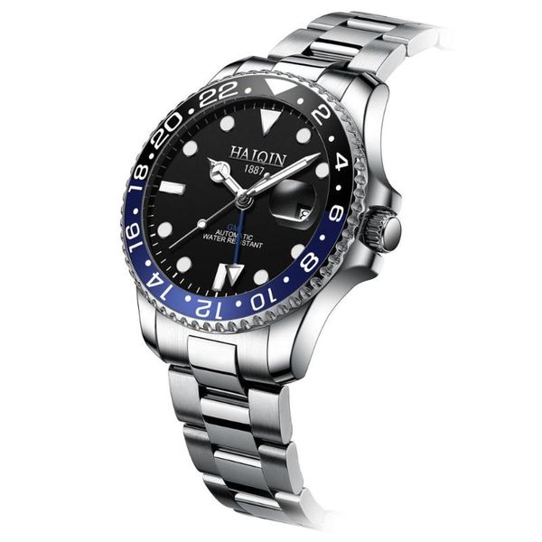 40mm men stainless steel watch gmt automatic mens watches mechanical wristwatch reloj hombre wristwatches, Slivery;brown
40mm men stainless steel watch gmt automatic mens watches mechanical wristwatch reloj hombre wristwatches, Slivery;brown