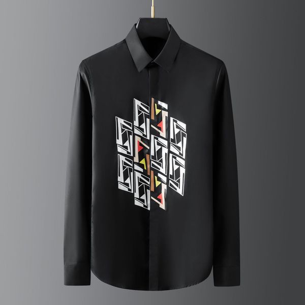 business shirt deluxe and early spring 2021 double f letter printing matching black long sleeve slim men's wear, White;black
business shirt deluxe and early spring 2021 double f letter printing matching black long sleeve slim men's wear, White;black