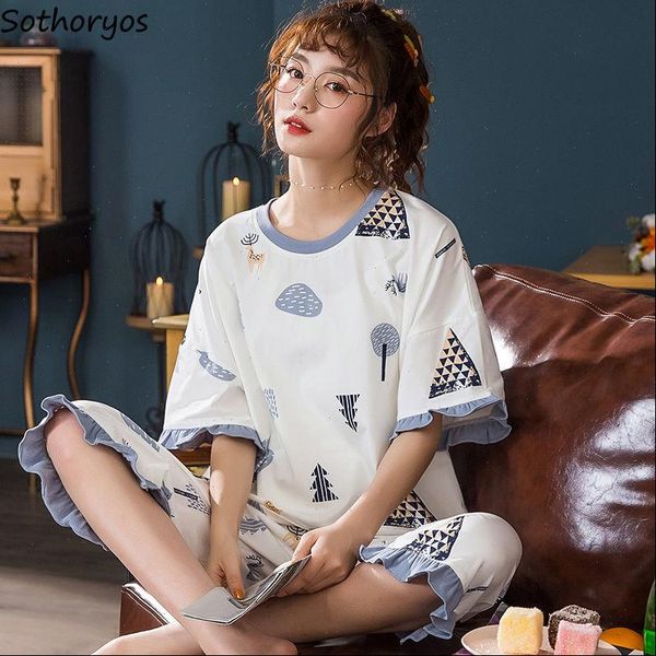 pajama sets ruffles printed simple womens sleepwears oversize 5xl 2 pieces home clothing loungwear comfortable feminino, Black;red
pajama sets ruffles printed simple womens sleepwears oversize 5xl 2 pieces home clothing loungwear comfortable feminino, Black;red