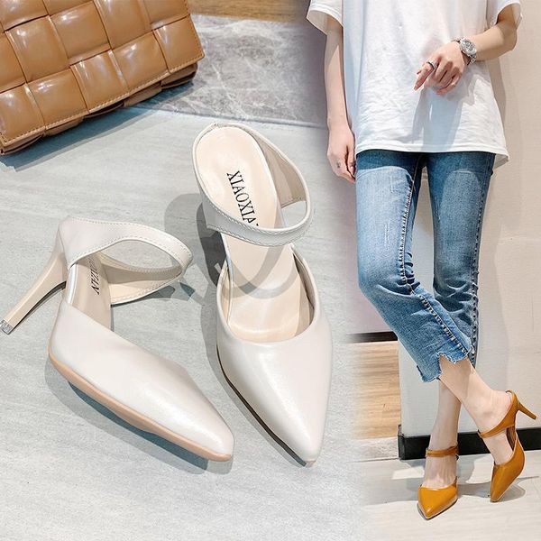 slippers 2021 summer female shoes woman pointed toe solid leather women thin high heels casual, Black
slippers 2021 summer female shoes woman pointed toe solid leather women thin high heels casual, Black