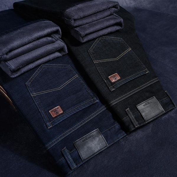 men's jeans 2021 winter plus size fleece warm casual loose straight stretch pants classic denim trousers, Blue
men's jeans 2021 winter plus size fleece warm casual loose straight stretch pants classic denim trousers, Blue