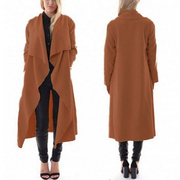 women's trench coats fashion-wholesale-stylish women lady casual cardigan solid long sleeve x-long waterfall coat outwear 2color l, Tan;black 
women's trench coats fashion-wholesale-stylish women lady casual cardigan solid long sleeve x-long waterfall coat outwear 2color l, Tan;black