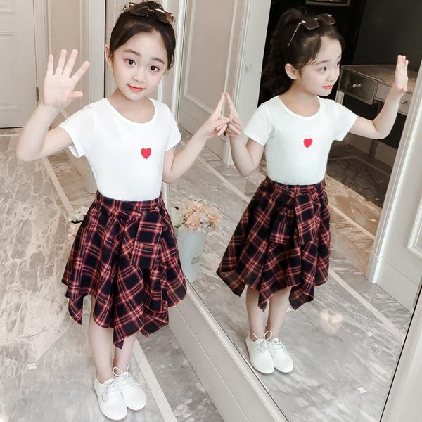 girls sets love short sleeve t shirt +checker skirt two kids clothes summer casual sportswear 4-14 ages clothing, White
girls sets love short sleeve t shirt +checker skirt two kids clothes summer casual sportswear 4-14 ages clothing, White