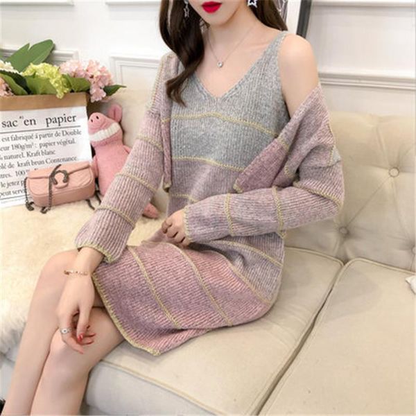 casual dresses women's knit vest dress 2021 spring slim fashion v-neck uniform code two-piece trend in the long section b25, Black;gray
casual dresses women's knit vest dress 2021 spring slim fashion v-neck uniform code two-piece trend in the long section b25, Black;gray