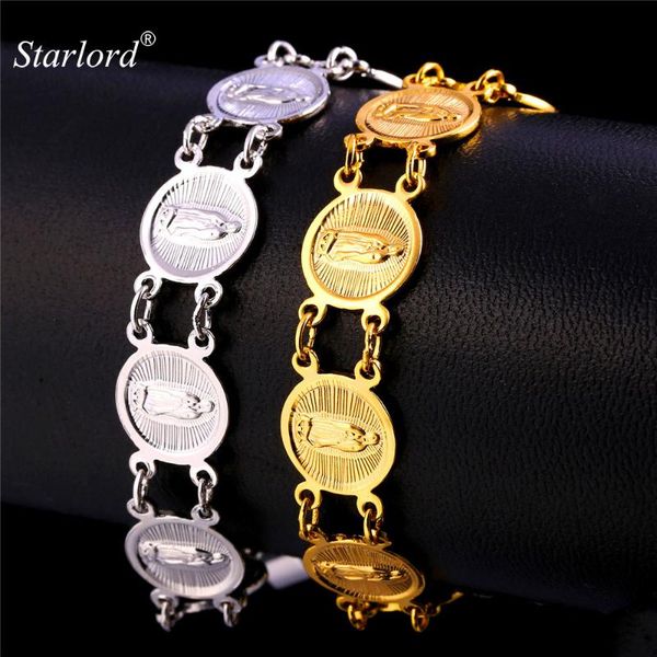 starlord christian charms bracelets 21cm men/women jewelry hand link chain gold color virgin mary coin bracelet h240 link,, Black
starlord christian charms bracelets 21cm men/women jewelry hand link chain gold color virgin mary coin bracelet h240 link,, Black
