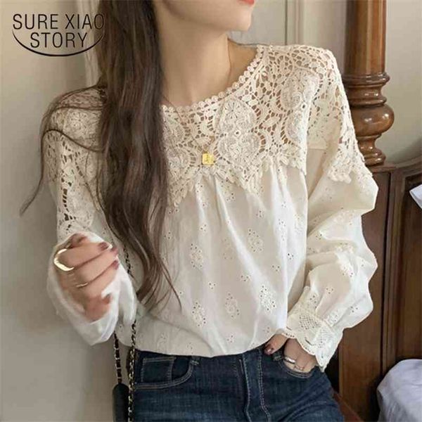 plus size spring lace blouse women o neck crochet hollow stitching shirt fashion korean style apricot long sleeve 13354 210421, White
plus size spring lace blouse women o neck crochet hollow stitching shirt fashion korean style apricot long sleeve 13354 210421, White