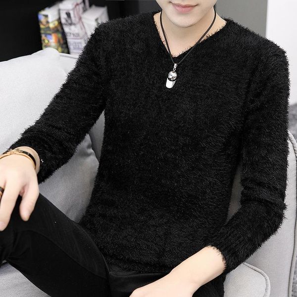 men's sweaters 2021 v-neck sweater autumn and winter plush pullover knitted long sleeve thick loose, White;black
men's sweaters 2021 v-neck sweater autumn and winter plush pullover knitted long sleeve thick loose, White;black