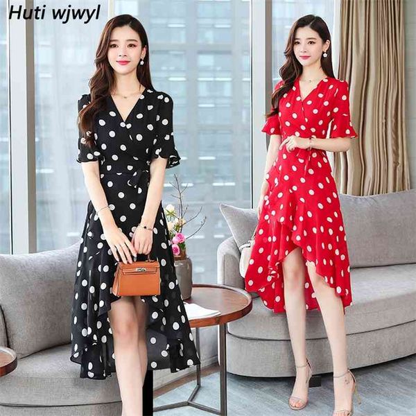 black chiffon polka dot midi dresses summer plus size solid boho beach sundress women vintage bodycon party vestidos 210528, Black;gray
black chiffon polka dot midi dresses summer plus size solid boho beach sundress women vintage bodycon party vestidos 210528, Black;gray