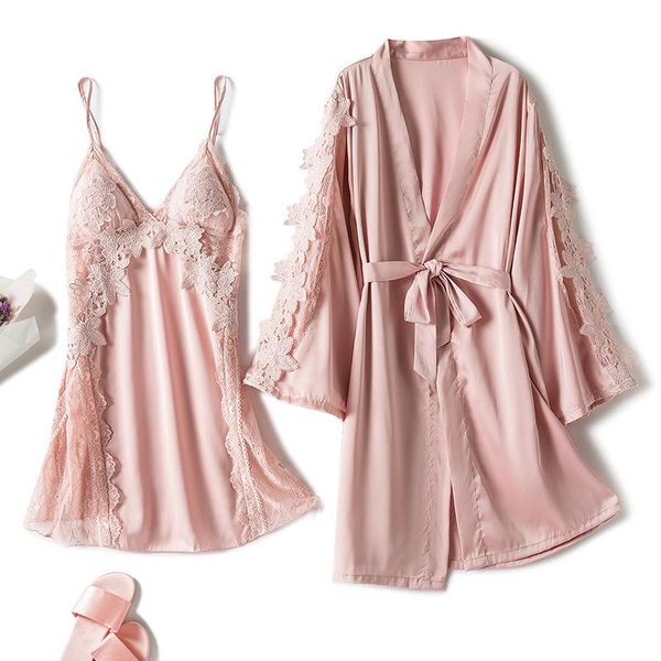 women's sleepwear summer pink robe set kimono gown women hollow out lace patchwork 2pcs nightgown thin casual loose home clothes, Black;red
women's sleepwear summer pink robe set kimono gown women hollow out lace patchwork 2pcs nightgown thin casual loose home clothes, Black;red