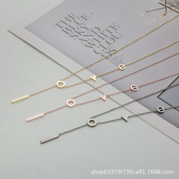 chains 2021 necklace love letter titanium steel colorfast women's clavicle chain simple dignified pendant jewelry, Silver
chains 2021 necklace love letter titanium steel colorfast women's clavicle chain simple dignified pendant jewelry, Silver