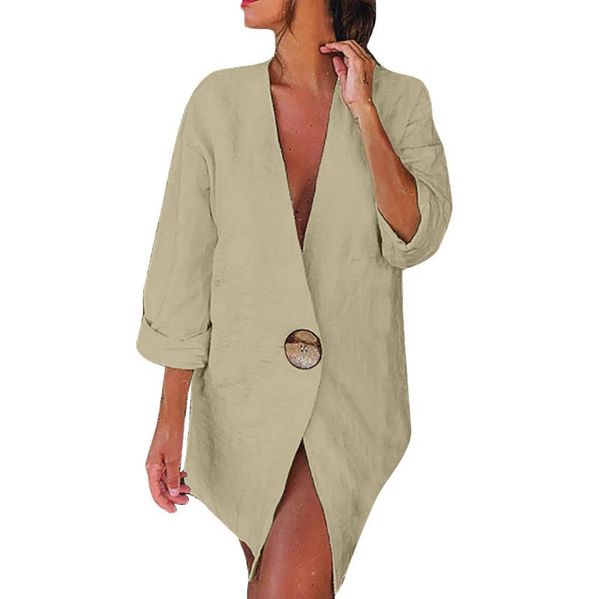 women's suits & blazers zoulv 2021 women long sleeve solid buttons cotton and linen cardigan loose suit female simple blazer white yell, White;black
women's suits & blazers zoulv 2021 women long sleeve solid buttons cotton and linen cardigan loose suit female simple blazer white yell, White;black
