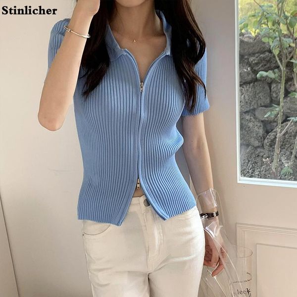 women's knits & tees summer short-sleeved lapel zipper knit cardigan women sweater casual slim ladies fashion ice silk all-match clothe, White
women's knits & tees summer short-sleeved lapel zipper knit cardigan women sweater casual slim ladies fashion ice silk all-match clothe, White