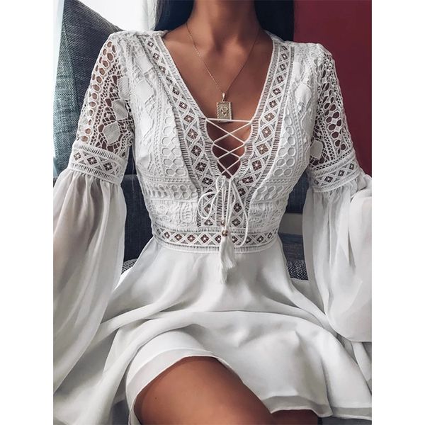 spring flare long sleeve chiffon mini dress summer hollow out women party dress elegant crochet lace v-neck beach sundresshigh quality, Black;gray
spring flare long sleeve chiffon mini dress summer hollow out women party dress elegant crochet lace v-neck beach sundresshigh quality, Black;gray