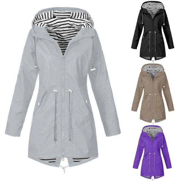 women's trench coats fashion women rain jacket outdoor waterproof hooded raincoat windproof plus size, Tan;black
women's trench coats fashion women rain jacket outdoor waterproof hooded raincoat windproof plus size, Tan;black