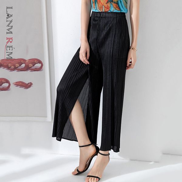 summer wide leg pants women's fashion temperament high waist long split side pleated trousers female 2a9122 210507, Black;white
summer wide leg pants women's fashion temperament high waist long split side pleated trousers female 2a9122 210507, Black;white