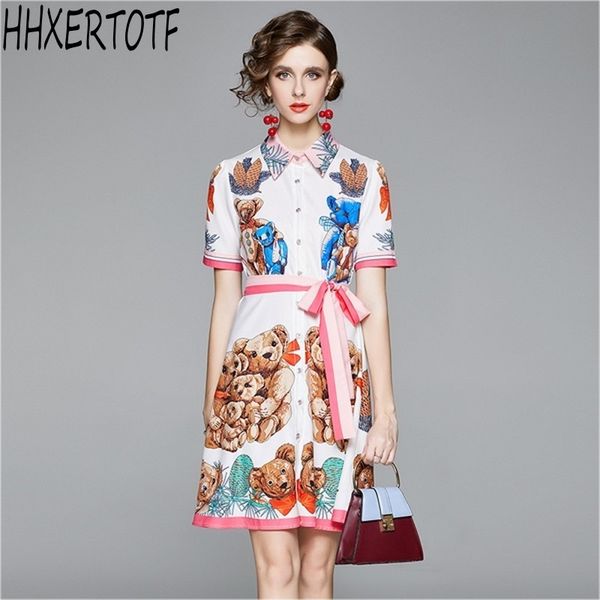 summer fashion designer turn-down collar belt dres bear print short sleeve holiday party 210531, Black;gray
summer fashion designer turn-down collar belt dres bear print short sleeve holiday party 210531, Black;gray