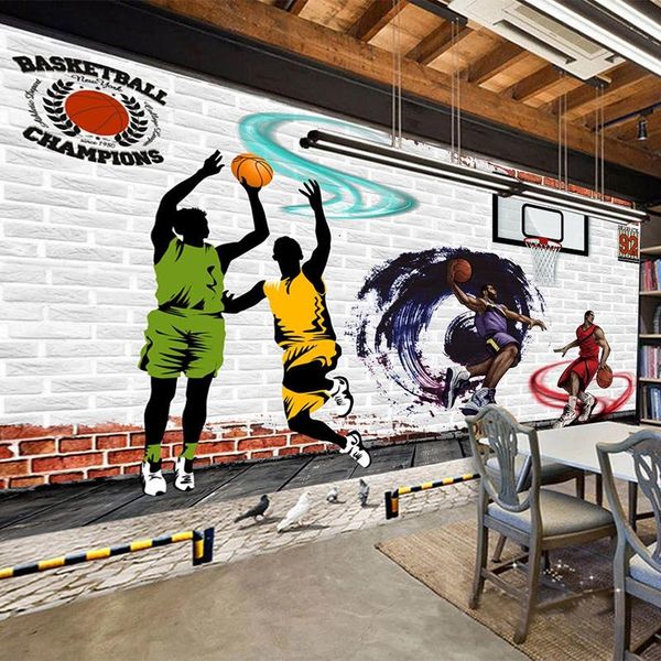 wallpapers custom self-adhesive wallpaper 3d street basketball game brick wall mural restaurant cafe graffiti painting pvc stickers
wallpapers custom self-adhesive wallpaper 3d street basketball game brick wall mural restaurant cafe graffiti painting pvc stickers