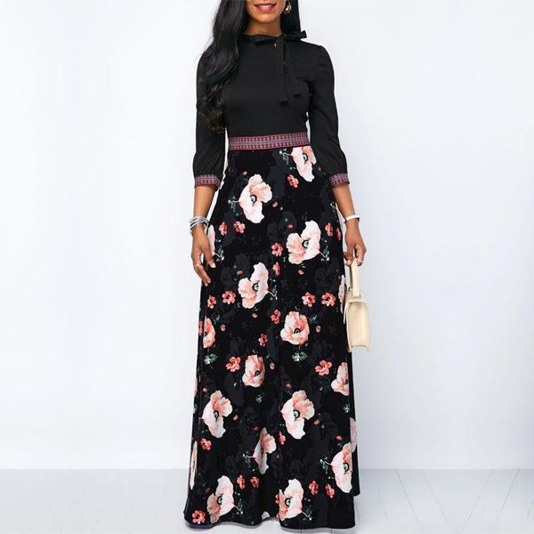 european&american style autumn&winter floral print long sleeve o-neck dress fashion casual slimming elegant party dresses, Black;gray
european&american style autumn&winter floral print long sleeve o-neck dress fashion casual slimming elegant party dresses, Black;gray