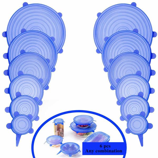 kitchen accessories tool 6 pcs/set silicone stretch lids universal food wrap bowl pot lid reusable vacuum seal suction cover pan
kitchen accessories tool 6 pcs/set silicone stretch lids universal food wrap bowl pot lid reusable vacuum seal suction cover pan