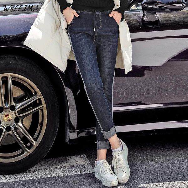 women's jeans wreeima women mid waist stretchy blue pencil ladies casual washed striped webbing feet pants denim trousers
women's jeans wreeima women mid waist stretchy blue pencil ladies casual washed striped webbing feet pants denim trousers