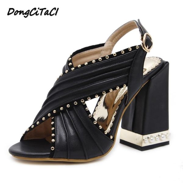 dongcitaci women high heels gladiator sandals shoes woman pumps slingback strap peep toe string bead rivet thick heel, Black
dongcitaci women high heels gladiator sandals shoes woman pumps slingback strap peep toe string bead rivet thick heel, Black