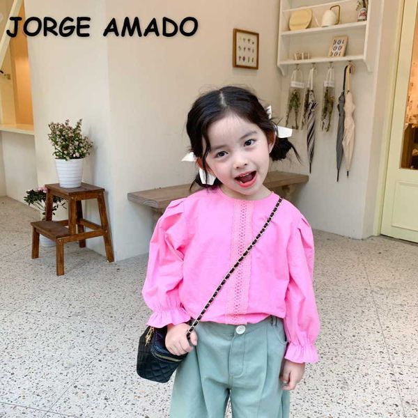 spring korean style kids girls shirts rose red long puff blouses children fashion clothing e600 210610, White;black
spring korean style kids girls shirts rose red long puff blouses children fashion clothing e600 210610, White;black