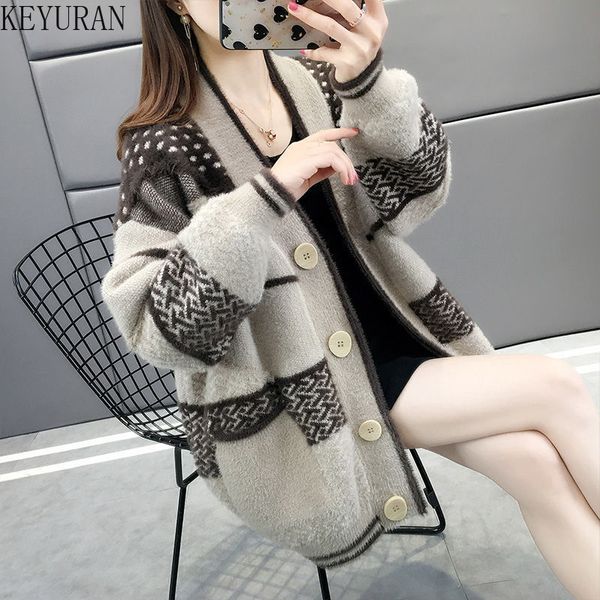 sweater mink cashmere knitted cardigan coat womens new clothing autumn and winter korean fashion leisure loose lazy style lady, White;black
sweater mink cashmere knitted cardigan coat womens new clothing autumn and winter korean fashion leisure loose lazy style lady, White;black