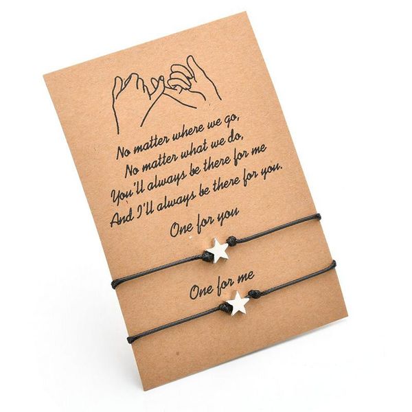 charm bracelets minimalist five-pointed star retro bracelet wax line hand-woven couple card valentine gifts jewelry, Golden;silver
charm bracelets minimalist five-pointed star retro bracelet wax line hand-woven couple card valentine gifts jewelry, Golden;silver
