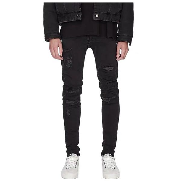 men's jeans 2021 autumn american street punk style slim vintage ripped black pencil pants hip hop skinny, Blue
men's jeans 2021 autumn american street punk style slim vintage ripped black pencil pants hip hop skinny, Blue