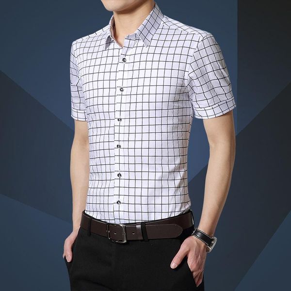 men's casual shirts summer short sleeve shirt pure cotton business youth non iron slim formal, White;black
men's casual shirts summer short sleeve shirt pure cotton business youth non iron slim formal, White;black