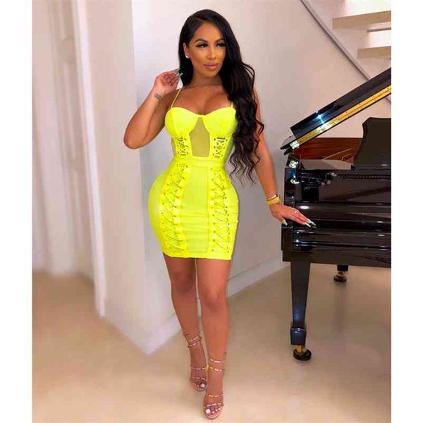 women fashion mesh lacing pink neon green bandage dress designer mini celebrity party dress 210331, Black;gray
women fashion mesh lacing pink neon green bandage dress designer mini celebrity party dress 210331, Black;gray