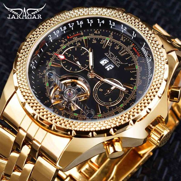 jaragar tourbillion zwarte gouden klok grote wijzerplaat kalender display steampunk mechanische horloges merk luxe lichtgevende handen, Slivery;brown
jaragar tourbillion zwarte gouden klok grote wijzerplaat kalender display steampunk mechanische horloges merk luxe lichtgevende handen, Slivery;brown