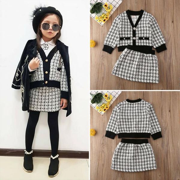 2pcs toddler baby girls autumn winter clothes long sleeve button plaid coat tutu dress formal outfits, White
2pcs toddler baby girls autumn winter clothes long sleeve button plaid coat tutu dress formal outfits, White