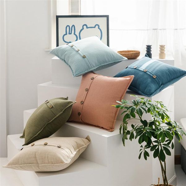 cushion/decorative pillow 45x45cm solid color button linen sofa cushion cover home living room decor throw pillowcase
cushion/decorative pillow 45x45cm solid color button linen sofa cushion cover home living room decor throw pillowcase
