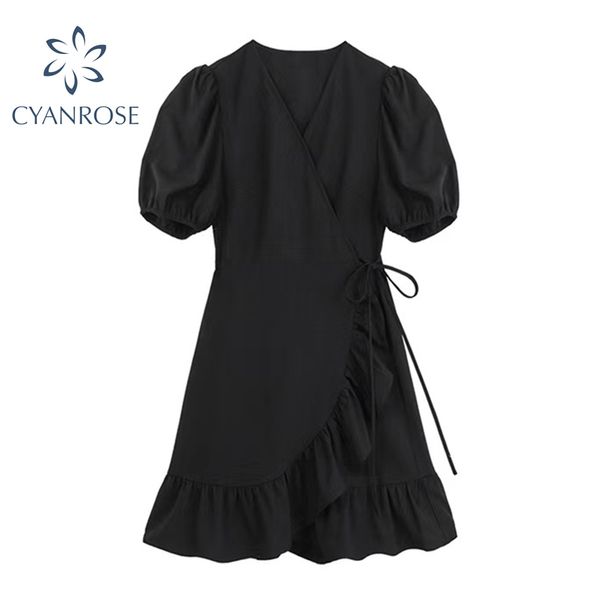 v neck black mini dress women high waist slim lace-up puff short sleeve elegant crop frocks e-girl aesthetic vestidos lady 210417, Black;gray
v neck black mini dress women high waist slim lace-up puff short sleeve elegant crop frocks e-girl aesthetic vestidos lady 210417, Black;gray