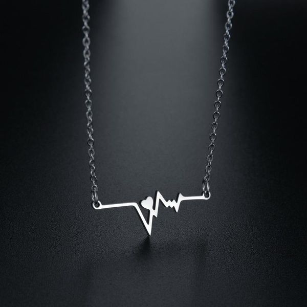pendant necklaces ekg heartbeat necklace women love heart stainless steel lover gifts engagement jewelry, Silver
pendant necklaces ekg heartbeat necklace women love heart stainless steel lover gifts engagement jewelry, Silver