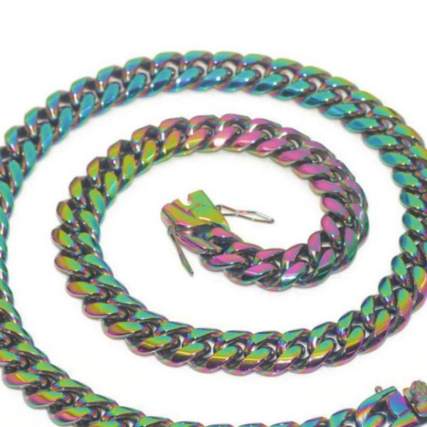 chains 10mm 14mm 8mm stainless steel cuban chain choker necklace hip hop fashion rainbow colorful jewelry gifts 18/20/24inch, Silver
chains 10mm 14mm 8mm stainless steel cuban chain choker necklace hip hop fashion rainbow colorful jewelry gifts 18/20/24inch, Silver