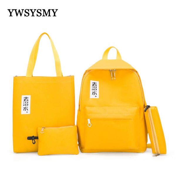 backpack 4pcs/set women canvas backpacks children school bag for teenagers girls student kids book pink black yellow gray
backpack 4pcs/set women canvas backpacks children school bag for teenagers girls student kids book pink black yellow gray