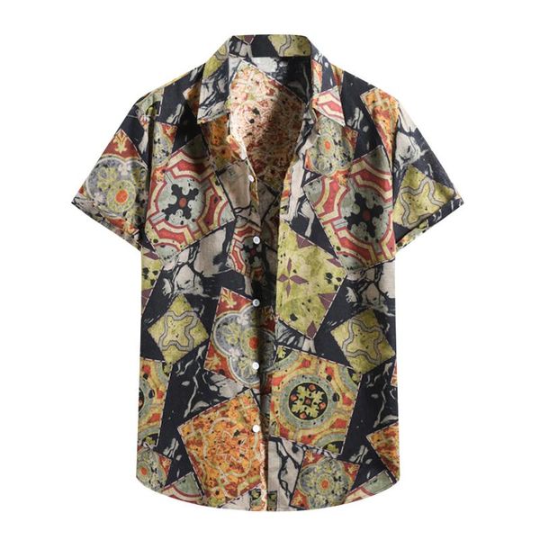 men's casual shirts 2021 summer cotton shirt hawaiian geometric print short sleeve turn-down collar harajuku camisas para hombre, White;black
men's casual shirts 2021 summer cotton shirt hawaiian geometric print short sleeve turn-down collar harajuku camisas para hombre, White;black
