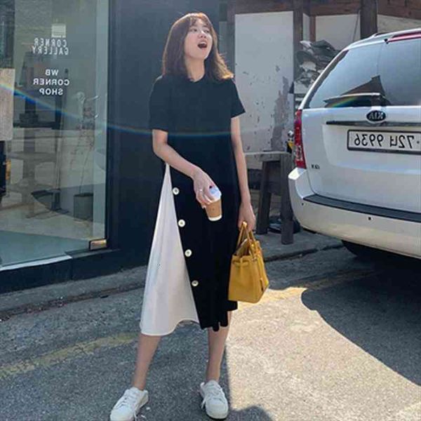 plus size l- 4xl women dress summer dress patchwork button design ladies vestidos, White
plus size l- 4xl women dress summer dress patchwork button design ladies vestidos, White