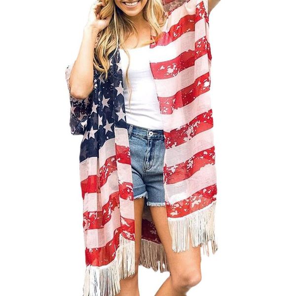 women's swimwear 2021 women american flag print tassels chiffon kimono long cardigan cover-ups shawl three quarter pareo beach, White;black
women's swimwear 2021 women american flag print tassels chiffon kimono long cardigan cover-ups shawl three quarter pareo beach, White;black